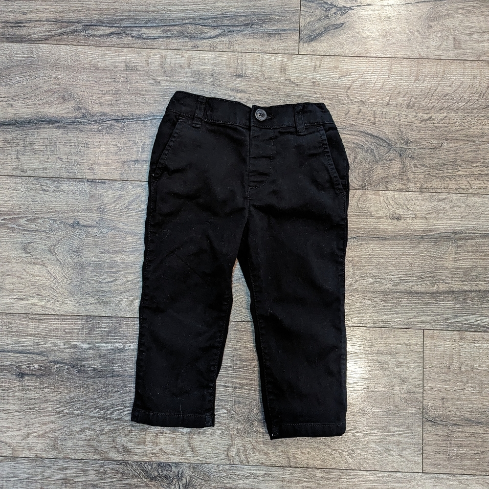 Children's Place 18-24 Month Black Pants Uniform Slacks Toddler Boy Pull On